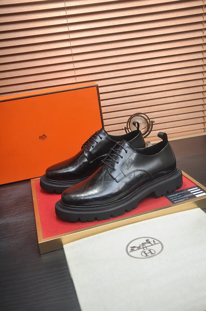 Men's men's shoes 💰720💶【[Hermes HERMES】】(High-end Niuli) New 🍀 HERMES - top version of classic casual leather shoes! Made of imported original cowhide, the inner top layer is comfortable cowhide lining! Original wear-resistant rubber foam outsole! High quality products! Code number 38-45 (45 customized)
